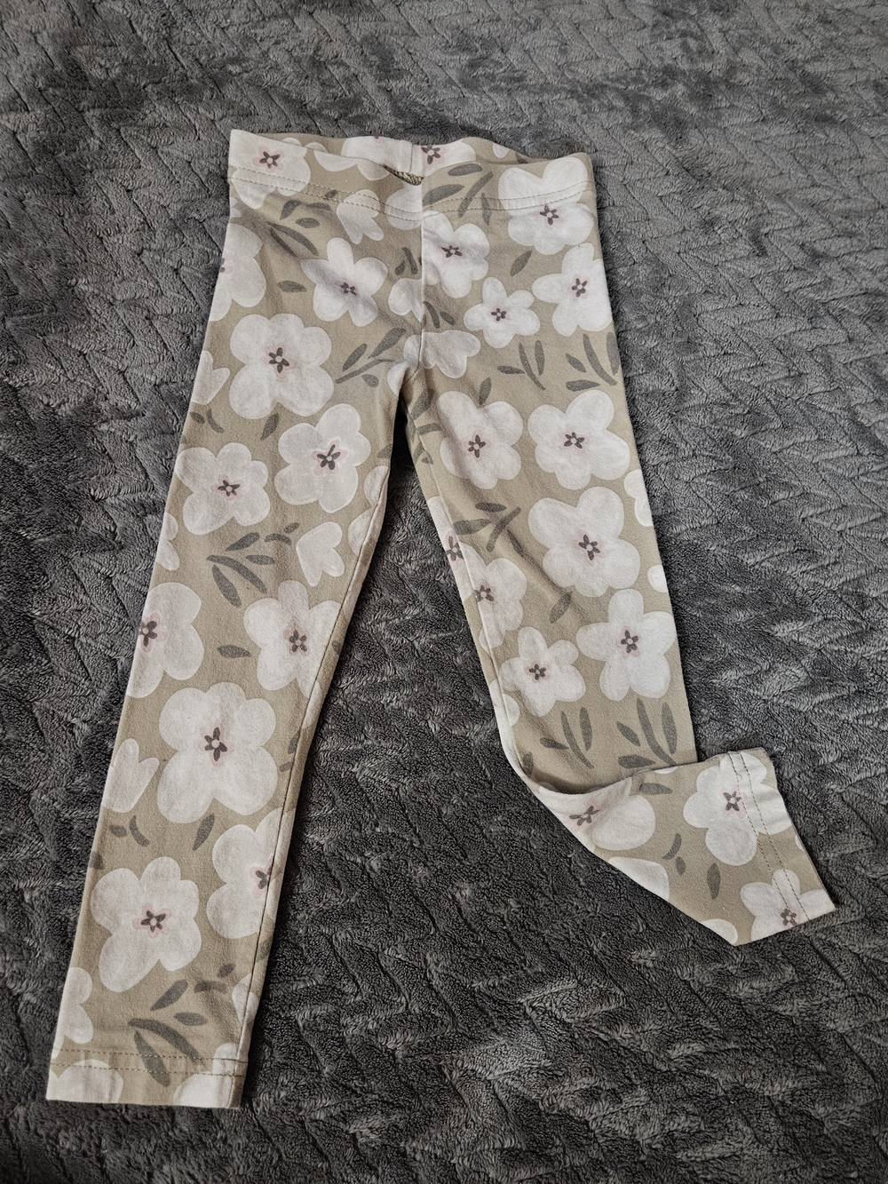 Carter's Beige Floral Print Leggings with White Flowers